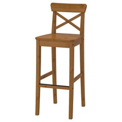 ІКЕА INGOLF ІНГОЛЬФ, 902.178.11 - Барний стілець зі спинкою, морилка антик, 74см