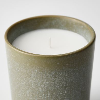 ІКЕА HEDERSAM, 205.024.25 - ароматична свічка, керамічний контейнер, Свіжа трава, 50 годин