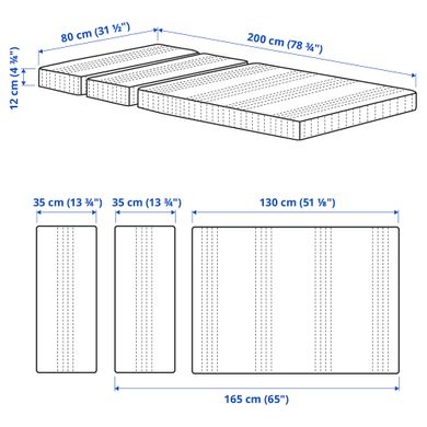 ІКЕА ÖMSINT, 103.393.88 - Матрац, кишеньковий компрес для ліжка, 80х200см