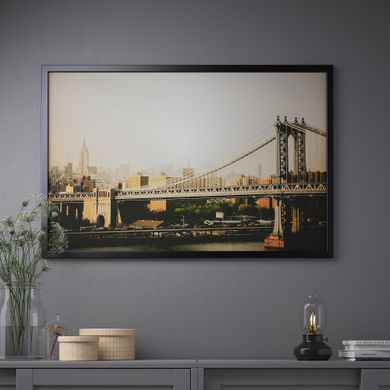 ІКЕА BJÖRKSTA БЬЙОРКСТА, 493.848.55 - Картина з рамкою, Міст на Манхеттені, 118 х 78см