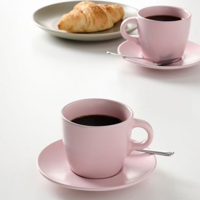 ІКЕА FÄRGKLAR ФЕРГКЛАР, 104.781.62 - Чашка з блюдцем, матовий світло-рожевий, 25 кл
