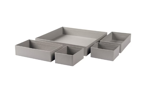 ІКЕА GRÅSIDAN, 603.538.43 - Коробка, 5 шт, Зміст: 1 коробка (29x29, 5x5см), 2 коробки (11x20x5см) і 2 коробки (9x11x5см).