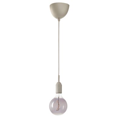 ІКЕА GRÅVACKA / MOLNART, 694.844.58 - Підвісний світильник із лампою, сіре прозоре скло, 125 мм