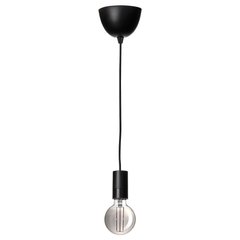ІКЕА SUNNEBY / MOLNART, 894.782.63 - Підвісний світильник із лампою, круглий, сіре прозоре скло чорне, 95 мм