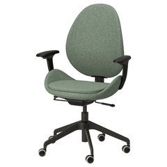 ІКЕА HATTEFJALL ХАТТЕФЙЕЛЛЬ, 505.389.70 Офісний стілець з підлокітником, Gunnared зелений