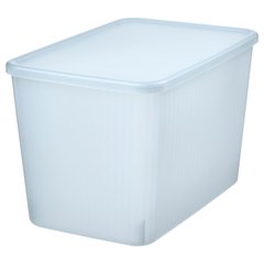 ІКЕА RYKTA, 105.332.05 Коробка для зберігання з кришкою, прозорий, 24х36х23 см, 14, 5 літрів