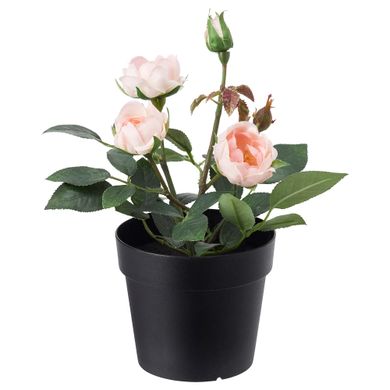 ІКЕА FEJKA ФЕЙКА, 003.953.13 - Штучна рослина в горщику, Троянда рожевий, 9см