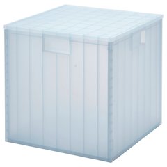 ІКЕА PANSARTAX, 405.150.21 Коробка для зберігання з кришкою, прозорий сіро-блакитний, 33х33х33 см