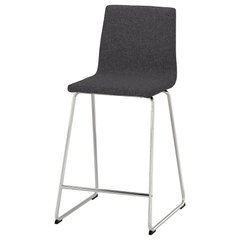 ІКЕА LILLANAS, 905.347.91 Барний стілець, хромований, ГУННАРЕД темно-сірий, 63 см