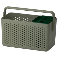 ІКЕА UPPRAMEN, 604.985.63 Коробка для зберігання, сіро-зелений, 35х17х25 см