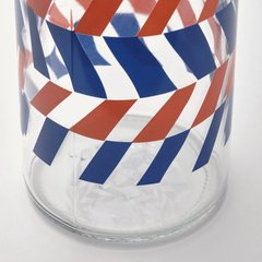 ІКЕА KORKEN КОРКЕН, 705.536.34 Пляшка з пробкою, візерунок прозорого скла, яскраво-синій яскраво-помаранчевий, 0, 5 л