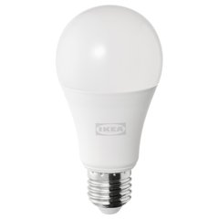 ІКЕА SOLHETTA, 205.099.93 - LED лампа E27 1521 лм, регулювання яскравості, кругла молочний
