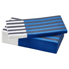 ІКЕА PALPFJARIL, 205.535.75 Серветка паперова, смугастий синій, 38х38 см