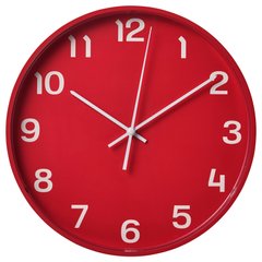 ІКЕА PLUTTIS, 305.408.51 Годинник настінний, червоний, 28 см