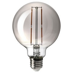 ІКЕА MOLNART, 405.135.69 - Світлодіодна лампочка E27 120 люмен, круглий прозоре скло, 95 мм