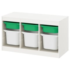 ІКЕА TROFAST ТРУФАСТ, 193.355.31 - Комбінація для зберіган +контейнери зелений, 99x44x56см