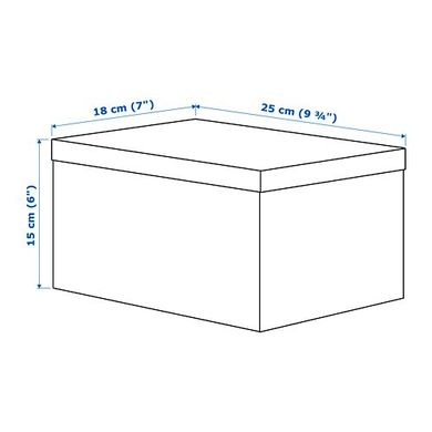 ІКЕА TJENA ТЙЕНА, 103.954.21 - Коробка для зберігання з кришкою, 18x25x15см