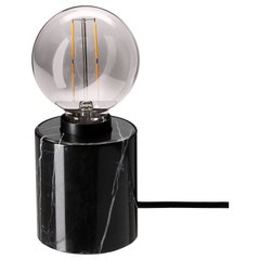 ІКЕА MARKFROST / MOLNART, 994.818.92 - Настільний світильник із лампою, сіре прозоре скло, 95 мм