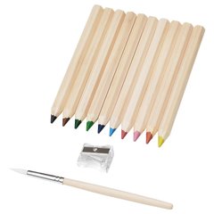 ІКЕА MÅLA МОЛА, 704.565.86 - Кольор олівець, різні кольори, Набір включає: 10 кольорових олівців, 1 точилка і 1 кисть.