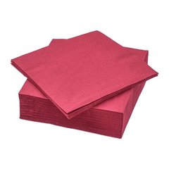 ІКЕА FANTASTISK ФАНТАСТІК, 504.025.04 - Серветка паперова, темно-червоний, 33x33см
