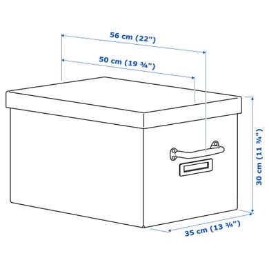 ІКЕА TJOG ТЙОГ, 804.776.68 - Коробка для зберігання з кришкою, 35х56х30см